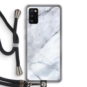 CaseCompany Witte marmer: Samsung Galaxy A41 Transparant Hoesje met koord