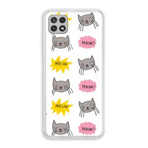 CaseCompany Meow: Samsung Galaxy A22 4G Transparant Hoesje