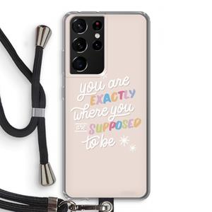 CaseCompany Right Place: Samsung Galaxy S21 Ultra Transparant Hoesje met koord