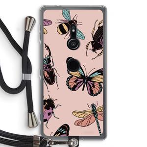 CaseCompany Tiny Bugs: Sony Xperia XZ2 Transparant Hoesje met koord