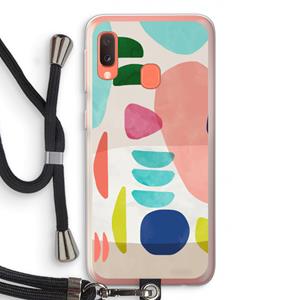 CaseCompany Bold Rounded Shapes: Samsung Galaxy A20e Transparant Hoesje met koord