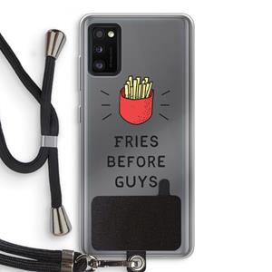 CaseCompany Fries before guys: Samsung Galaxy A41 Transparant Hoesje met koord