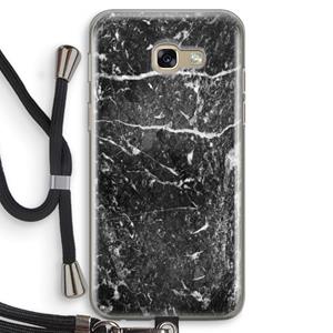 CaseCompany Zwart marmer: Samsung Galaxy A5 (2017) Transparant Hoesje met koord