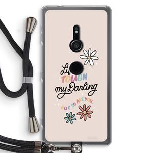 CaseCompany Tough Life: Sony Xperia XZ2 Transparant Hoesje met koord