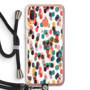 CaseCompany Tropical Dots: Samsung Galaxy A20e Transparant Hoesje met koord