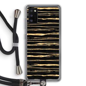 CaseCompany Gouden strepen: Samsung Galaxy A41 Transparant Hoesje met koord