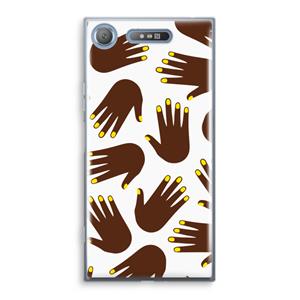 CaseCompany Hands dark: Sony Xperia XZ1 Transparant Hoesje