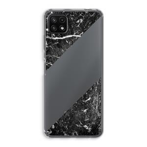 CaseCompany Zwart marmer: Samsung Galaxy A22 5G Transparant Hoesje