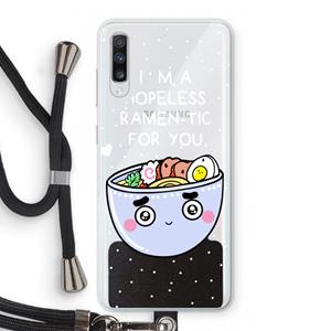 CaseCompany I'm A Hopeless Ramen-Tic For You: Samsung Galaxy A70 Transparant Hoesje met koord