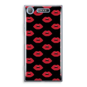 CaseCompany Lips: Sony Xperia XZ1 Transparant Hoesje