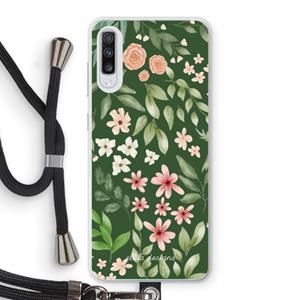 CaseCompany Botanical green sweet flower heaven: Samsung Galaxy A70 Transparant Hoesje met koord
