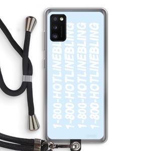 CaseCompany Hotline bling blue: Samsung Galaxy A41 Transparant Hoesje met koord