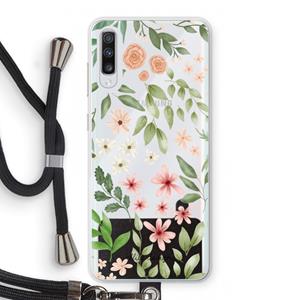 CaseCompany Botanical sweet flower heaven: Samsung Galaxy A70 Transparant Hoesje met koord