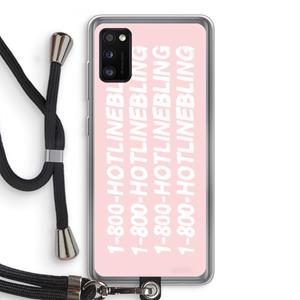 CaseCompany Hotline bling pink: Samsung Galaxy A41 Transparant Hoesje met koord