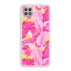 CaseCompany Pink Banana: Samsung Galaxy A22 4G Transparant Hoesje