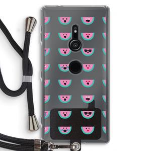CaseCompany Smiley watermeloenprint: Sony Xperia XZ2 Transparant Hoesje met koord