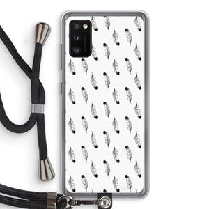CaseCompany Pluimen: Samsung Galaxy A41 Transparant Hoesje met koord