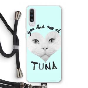 CaseCompany You had me at tuna: Samsung Galaxy A70 Transparant Hoesje met koord