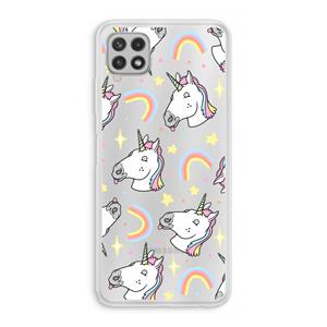 CaseCompany Rainbow Unicorn: Samsung Galaxy A22 4G Transparant Hoesje