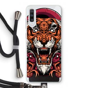 CaseCompany Tiger and Rattlesnakes: Samsung Galaxy A70 Transparant Hoesje met koord