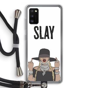 CaseCompany Slay All Day: Samsung Galaxy A41 Transparant Hoesje met koord