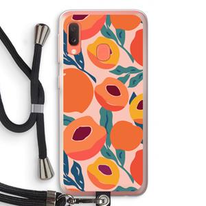 CaseCompany Perzik: Samsung Galaxy A20e Transparant Hoesje met koord