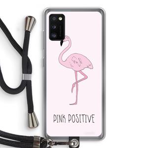 CaseCompany Pink positive: Samsung Galaxy A41 Transparant Hoesje met koord
