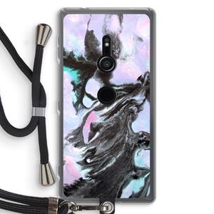 CaseCompany Pastel zwart: Sony Xperia XZ2 Transparant Hoesje met koord