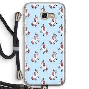 CaseCompany Eenhoorns overal: Samsung Galaxy A5 (2017) Transparant Hoesje met koord