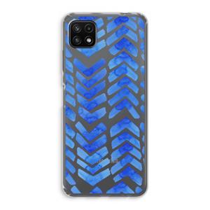 CaseCompany Blauwe pijlen: Samsung Galaxy A22 5G Transparant Hoesje