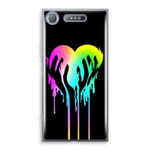 CaseCompany Hold My Heart: Sony Xperia XZ1 Transparant Hoesje