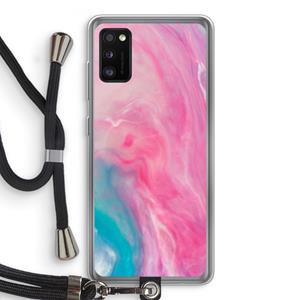 CaseCompany Roze explosie: Samsung Galaxy A41 Transparant Hoesje met koord