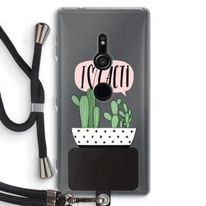 CaseCompany I love cacti: Sony Xperia XZ2 Transparant Hoesje met koord