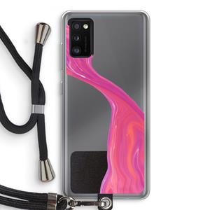 CaseCompany Paarse stroom: Samsung Galaxy A41 Transparant Hoesje met koord