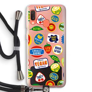 CaseCompany Fruitsticker: Samsung Galaxy A20e Transparant Hoesje met koord