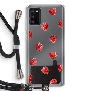 CaseCompany Framboosjes: Samsung Galaxy A41 Transparant Hoesje met koord