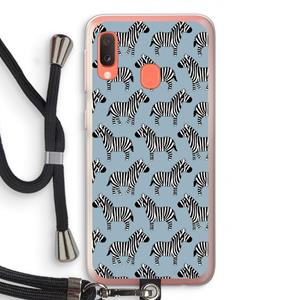 CaseCompany Zebra: Samsung Galaxy A20e Transparant Hoesje met koord