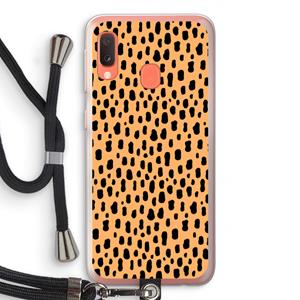 CaseCompany Panter: Samsung Galaxy A20e Transparant Hoesje met koord