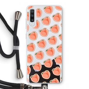 CaseCompany Just peachy: Samsung Galaxy A70 Transparant Hoesje met koord