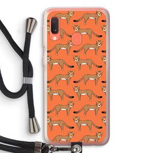 CaseCompany Cheetah: Samsung Galaxy A20e Transparant Hoesje met koord