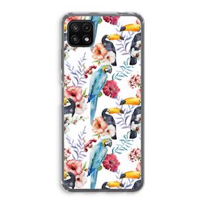 CaseCompany Bloemen tukan: Samsung Galaxy A22 5G Transparant Hoesje