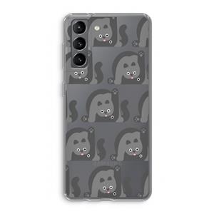 CaseCompany Cats: Samsung Galaxy S21 Transparant Hoesje