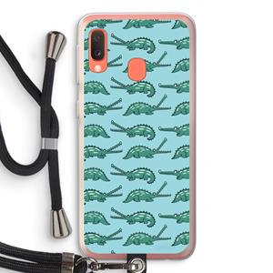 CaseCompany Kroko: Samsung Galaxy A20e Transparant Hoesje met koord