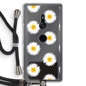CaseCompany Margrietjes: Sony Xperia XZ2 Transparant Hoesje met koord