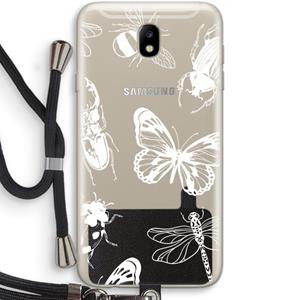 CaseCompany Tiny Bugs: Samsung Galaxy J7 (2017) Transparant Hoesje met koord