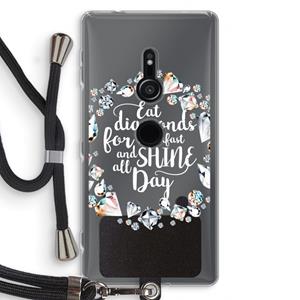 CaseCompany Diamonds: Sony Xperia XZ2 Transparant Hoesje met koord