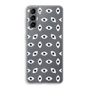 CaseCompany Eyes pattern: Samsung Galaxy S21 Transparant Hoesje