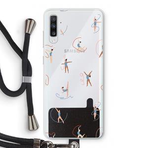 CaseCompany Dancing #3: Samsung Galaxy A70 Transparant Hoesje met koord