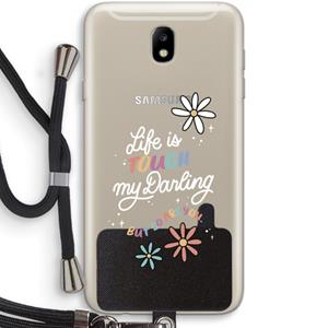 CaseCompany Tough Life: Samsung Galaxy J7 (2017) Transparant Hoesje met koord