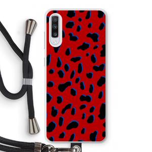CaseCompany Red Leopard: Samsung Galaxy A70 Transparant Hoesje met koord